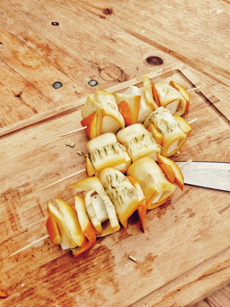 Zucchini Halloumi Spieße